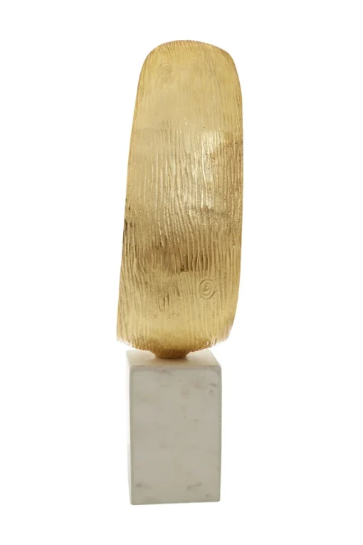 Curved Reflection 50cm Gold Metal Indoor Sculpture