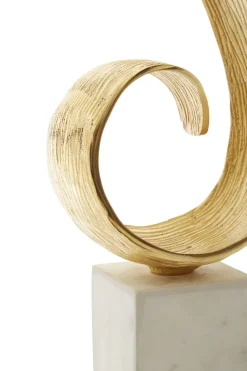 Curved Reflection 50cm Gold Metal Indoor Sculpture