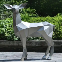 Deer 160cm Geometric Metal Garden Sculpture