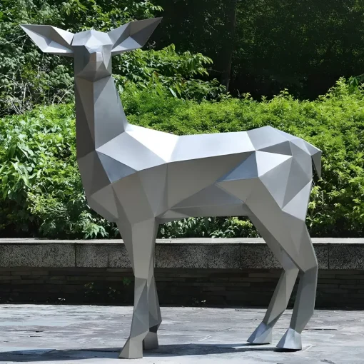 Deer 160cm Geometric Metal Garden Sculpture