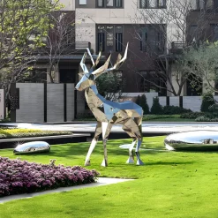 Deer 168cm Geometric Metal Garden Sculpture