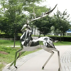 Deer 204cm Geometric Metal Garden Sculpture