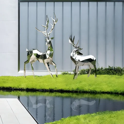 Deer 204cm Geometric Metal Garden Sculpture
