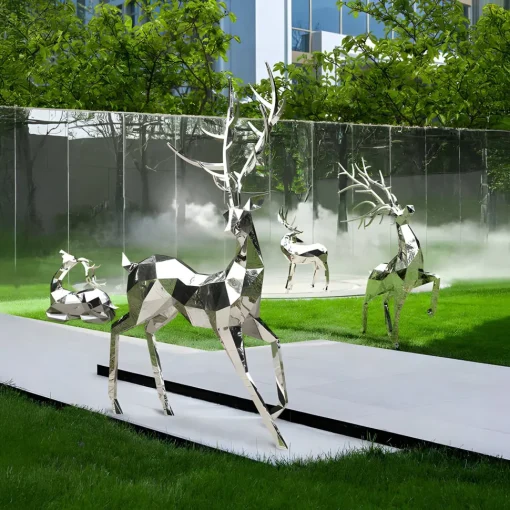 Deer 204cm Geometric Metal Garden Sculpture