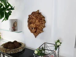 Desert Lion 49cm Bronze Resin Wall Sculpture