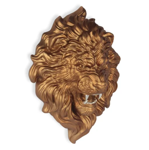 Desert Lion 49cm Bronze Resin Wall Sculpture