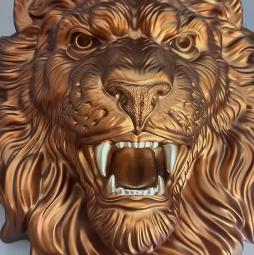 Desert Lion 49cm Bronze Resin Wall Sculpture