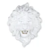 Desert Lion 49cm White Resin Wall Sculpture