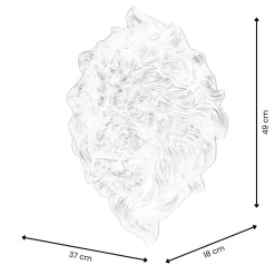 Desert Lion 49cm White Resin Wall Sculpture