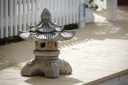 Double Top Japanese Pagoda Stone Garden Ornament