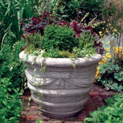Draped Vase Stone Garden Planter