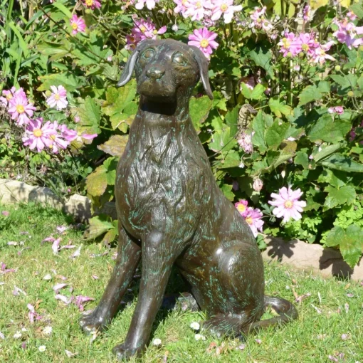 Duke the Dog Bronze Metal Garden Ornament