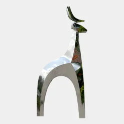 Dynamic Deer 156cm Metal Garden Sculpture