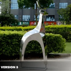 Dynamic Deer 156cm Metal Garden Sculpture