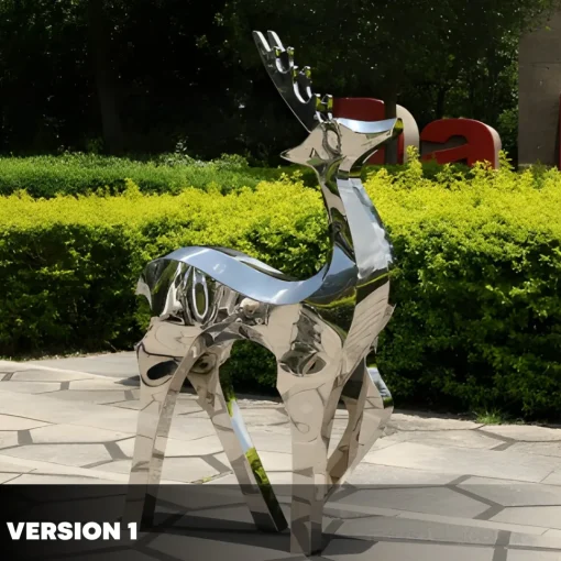 Dynamic Deer 158cm Metal Garden Sculpture