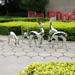 Dynamic Deer 91cm Metal Garden Sculpture