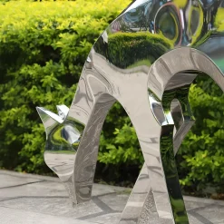 Dynamic Deer 91cm Metal Garden Sculpture