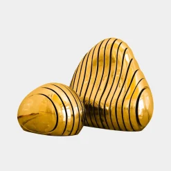 Dynamic Pebbles 95cm Gold Metal Garden Sculptures