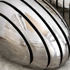 Dynamic Pebbles 95cm Silver Metal Garden Sculptures