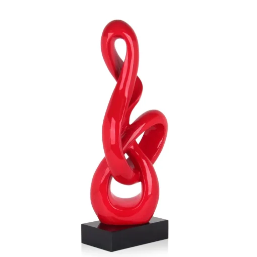 Dynamic Twist 58cm Red Resin Indoor Sculpture