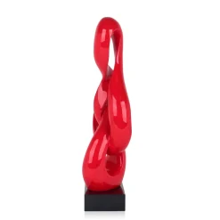 Dynamic Twist 58cm Red Resin Indoor Sculpture
