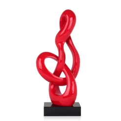 Dynamic Twist 58cm Red Resin Indoor Sculpture