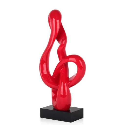 Dynamic Twist 58cm Red Resin Indoor Sculpture