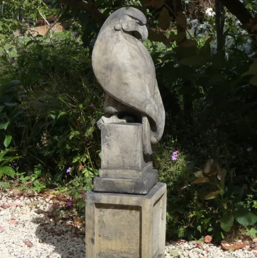 Eagle on Plain Pedestal Modern Stone Garden Statue