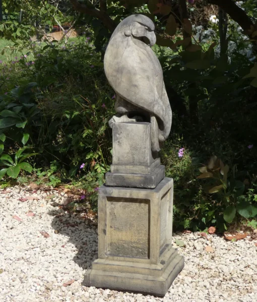 Eagle on Plain Pedestal Modern Stone Garden Statue