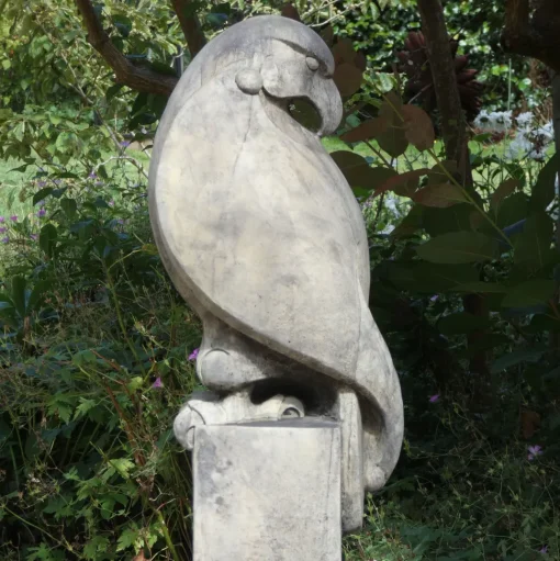 Eagle on Plain Pedestal Modern Stone Garden Statue