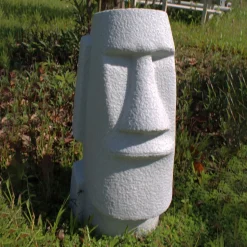 Easter Island Head 70cm Granite Resin Garden Ornament