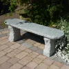 Elegance II Natural Granite Grey Stone Garden Bench