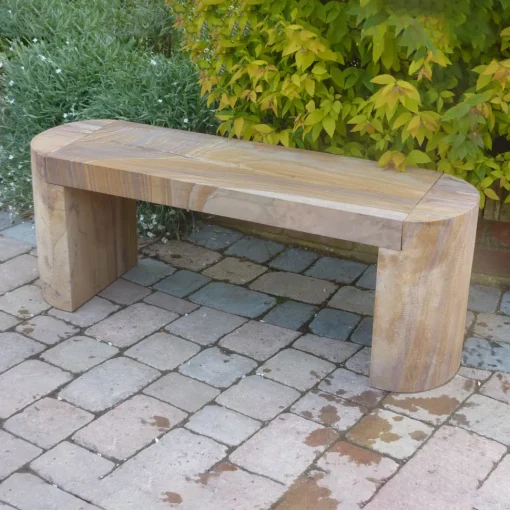 Elegance Polished Rainbow Sandstone Garden Bench