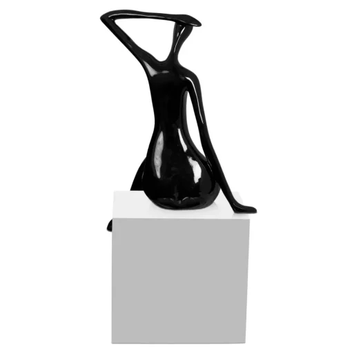 Elegant Grace 38cm Black Resin Indoor Sculpture