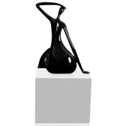 Elegant Grace 75cm Black Resin Indoor Sculpture