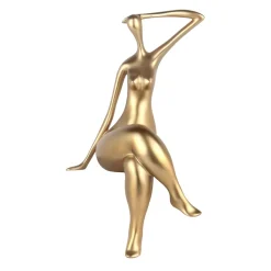 Elegant Grace 38cm Gold Resin Indoor Sculpture
