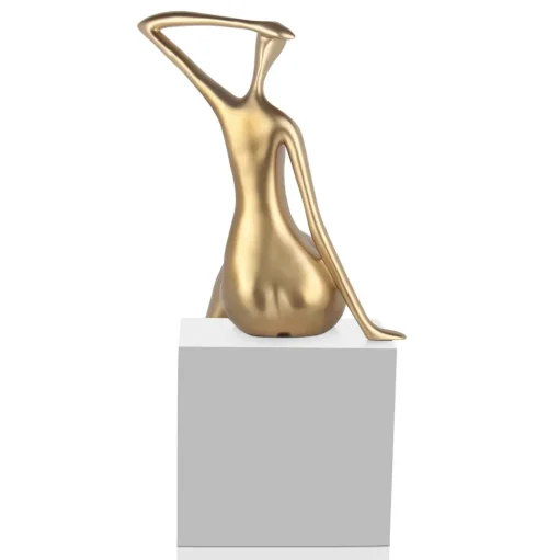 Elegant Grace 38cm Gold Resin Indoor Sculpture