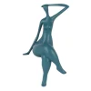 Elegant Grace 38cm Teal Resin Indoor Sculpture