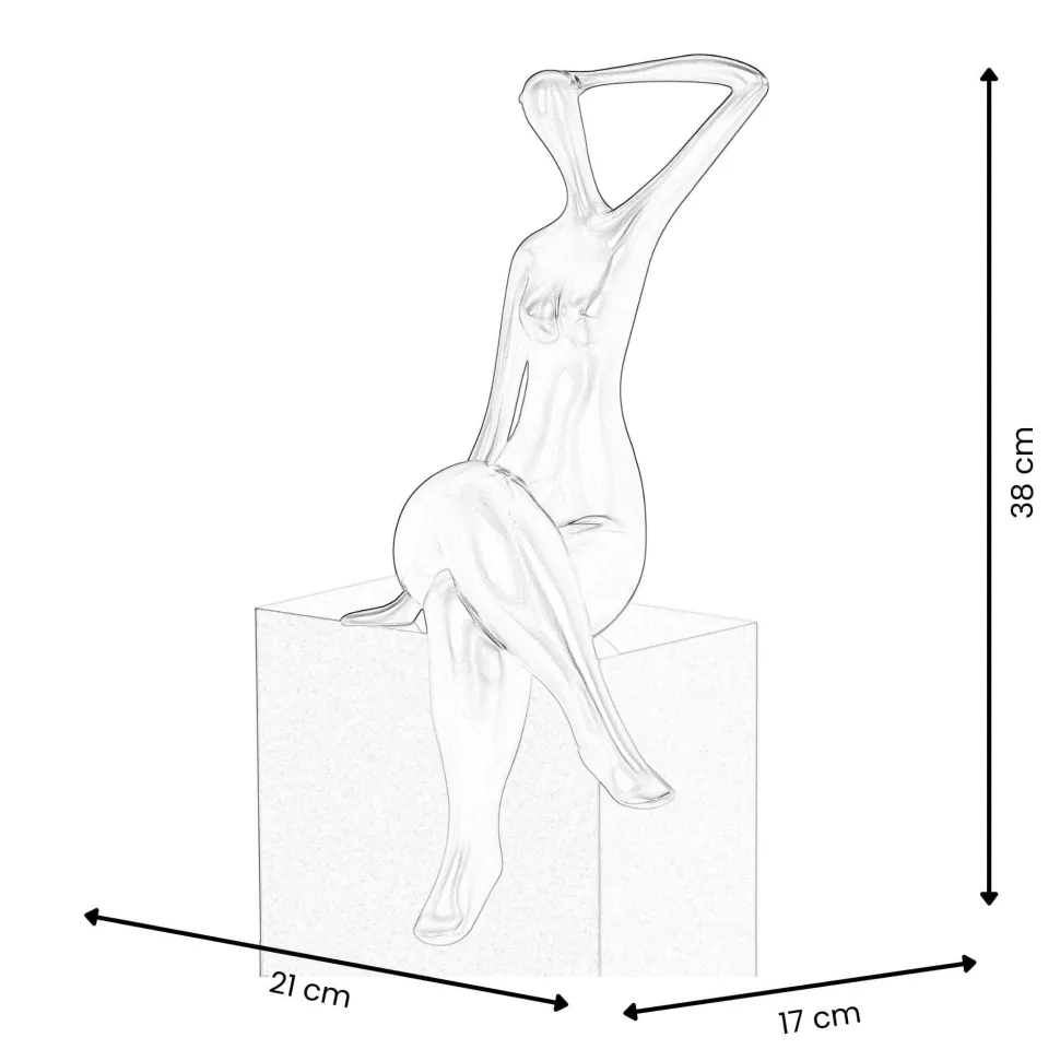 Elegant Grace 38cm Teal Resin Indoor Sculpture