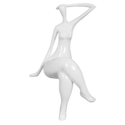 Elegant Grace 38cm White Resin Indoor Sculpture