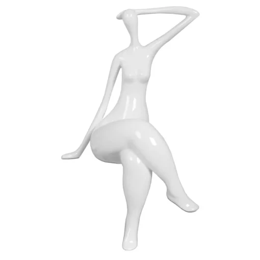 Elegant Grace 38cm White Resin Indoor Sculpture
