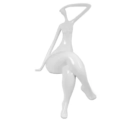 Elegant Grace 75cm White Resin Indoor Sculpture