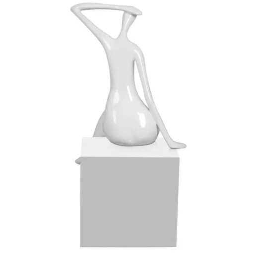 Elegant Grace 38cm White Resin Indoor Sculpture