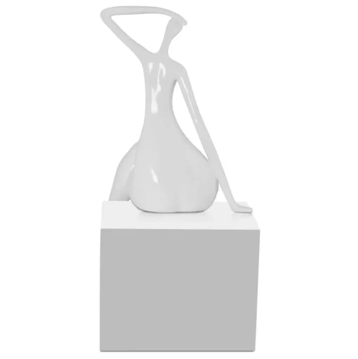 Elegant Grace 75cm White Resin Indoor Sculpture