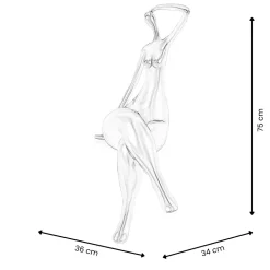 Elegant Grace 75cm White Resin Indoor Sculpture