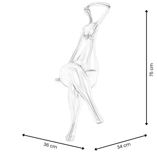 Elegant Grace 75cm White Resin Indoor Sculpture