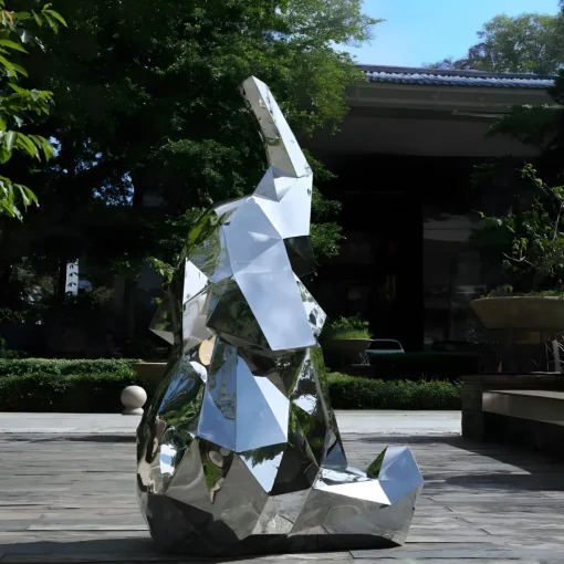 Elephant 198cm Geometric Metal Garden Sculpture