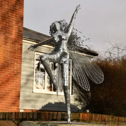 Elvina Fairy 90cm Metal Wire Garden Sculpture