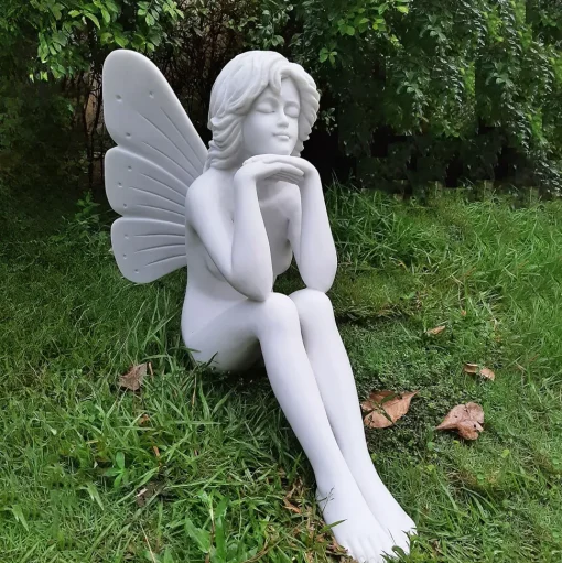 Enchanted Fairy 60cm Marble Resin Garden Statue