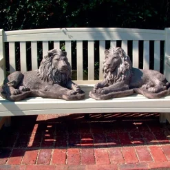 English Lions Stone Garden Statues